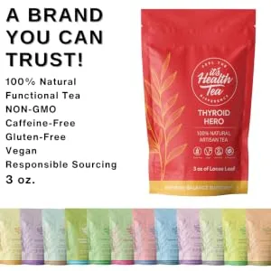 Thyroid Hero for Thyroid Balance Support Herbal Tea with 8 Functional Herbs for Thyroid Health (35 Tea bags Included) - MADE WITH CARE.