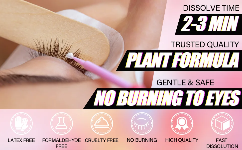 PINKZIO Eyelash Extension Gel Remover - Lash Extension Remover 15ml / Free Acetone/Quickly and Easily Removes Eyelash Extension Adhesive/Fast Dissolution Time Rose/15ml - glue remover
