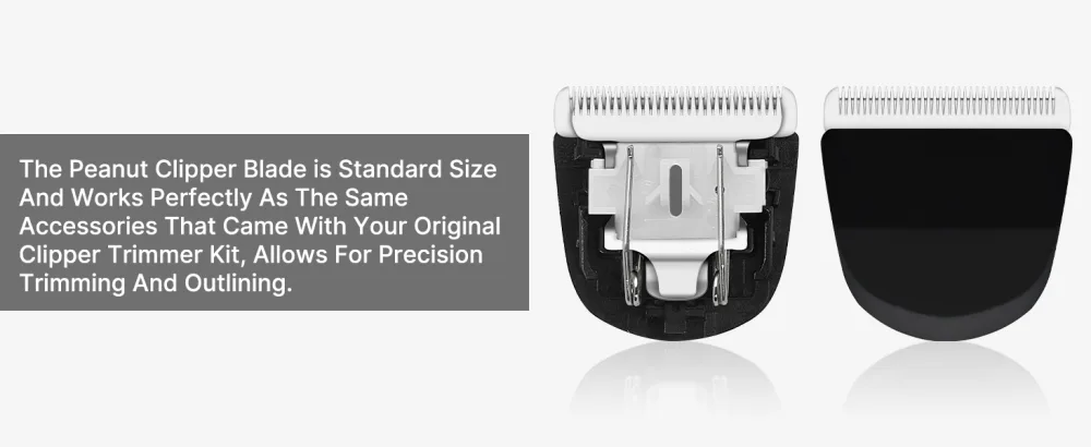2 Pack Peanut Clipper Replacement Blade, Snap-On Replacement Blade for Wahl Peanut Hair Clipper #2068-300, Black - wahl peanut clipper blade