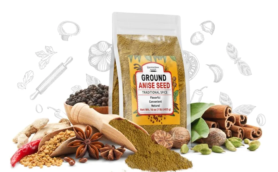 Ground Anise Seed By Unpretentious Baker, 1 lb, Licorice-Like Flavor, Meats & Pie Fillings, Convenient 1 Pound - product information 2