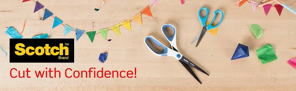 Scotch 8 Inch Multi-Purpose Scissors, Great for Everyday Use (1428),Red/Grey - Scotch Cut with Confidence!