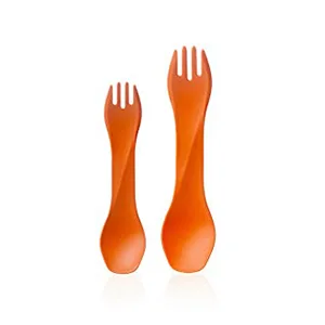 humangear GoBites Uno Portable Silverware Utensils Camping Gear Accessories Kitchen Equipment for Cooking or Lunchbox, 1-Pack Gray - The Uno and Ti-Uno