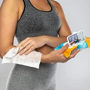 Nathan Body Wipes for Cleansing and Deodorizing After Workout, Camping and Outdoors use Contains Alcohol Refreshing Scent, Travel Size, 15 Count Pack - Running Wipes