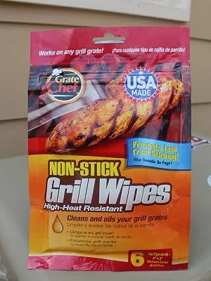 Grate Chef Non-Stick Disposable Grill Wipes, 6 Count one - Grill wipes, grill cleaner