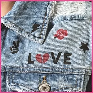 LaurDIY Pins & Patches-Vintage Rebel, Pink - jacket