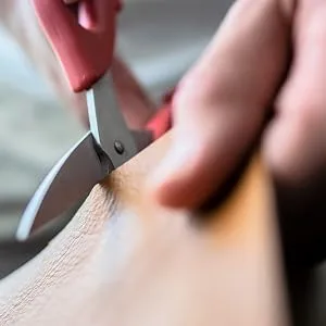 Leather Scissors. Small, Sharp Stainless Steel Durable Blades - Effortless Cutting - Large Comfortable Shears for Crafting, Sewing, Clay Bead Kit, Tailor, Belts, Fabric, Cotton, Cloth, Office, Home - all purpose use