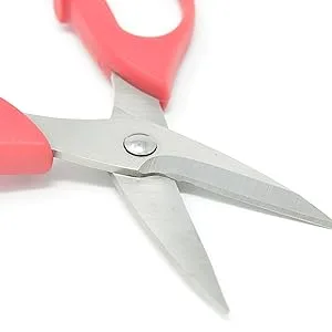 Leather Scissors. Small, Sharp Stainless Steel Durable Blades - Effortless Cutting - Large Comfortable Shears for Crafting, Sewing, Clay Bead Kit, Tailor, Belts, Fabric, Cotton, Cloth, Office, Home - sharp scissors