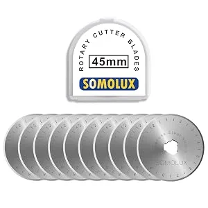 Rotary Cutter Blades 45mm 10 Pack Refill by SOMOLUX,Fits OLFA,DAFA,Truecut Replacement, Quilting Scrapbooking Sewing Arts Crafts,Sharp and Durable - product information 3