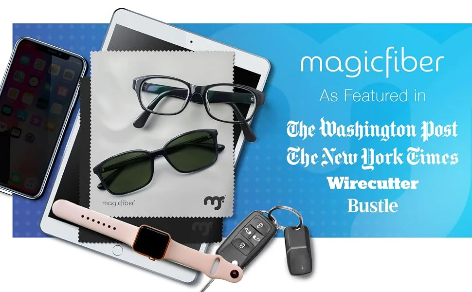 MagicFiber Microfiber Cleaning Cloth, 6 Pack - Premium Cloth for Glasses, Lens, Screens & More - magicfiber