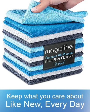 MagicFiber Microfiber Cleaning Cloth, 6 Pack - Premium Cloth for Glasses, Lens, Screens & More - Renew, Maintain and Love your Feet
