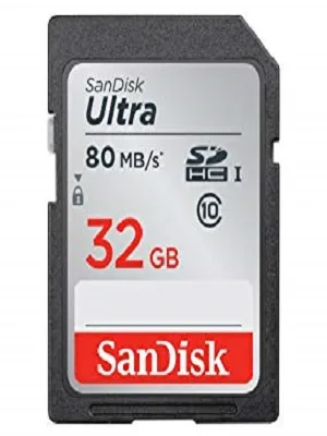 SanDisk Ultra 32GB Class 10 SDHC UHS-I Memory Card up to 80MB/s (SDSDUNC-032G-GN6IN) 32GB Card - product information 1