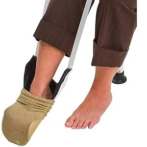 DMI Deluxe Sock Aid / Helper - Easily Pull on Socks Without Bending, Slip Resistance, Reliable Sock Aid Device for Seniors, White - product information 1