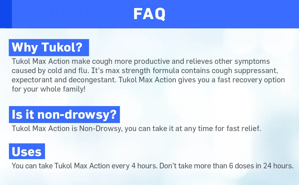 TUKOL Max Cold and Flu, 6 fl. oz. Cold and Flu Syrup 6 fl. oz - product information 4