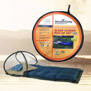 Mosquito Head Net with Insect Shield Permethrin Repellent, green high visibility mesh netting by Atwater Carey, Multicoloured, One size - Atwater Carey Sleep Screen Pop-Up Net