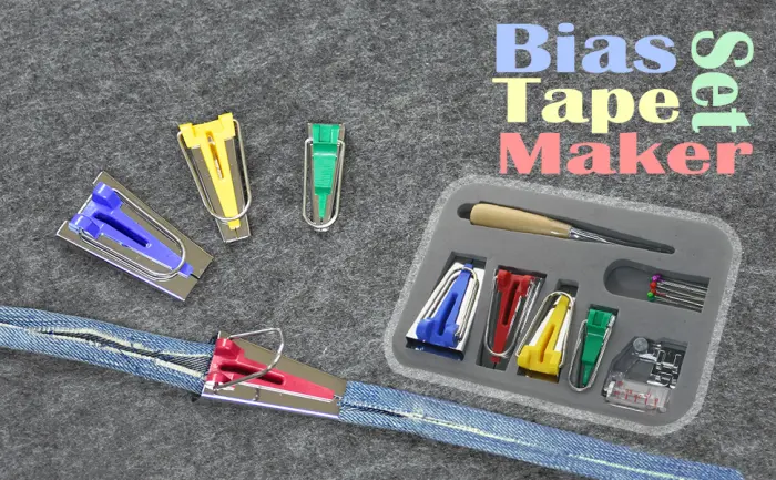 BIGTEDDY - Bias Tape Makers Kit Adjustable Binder Foot Presser for Hem Sewing/Quilting 6MM/12MM/18MM/25MM Basic Set - product information 2