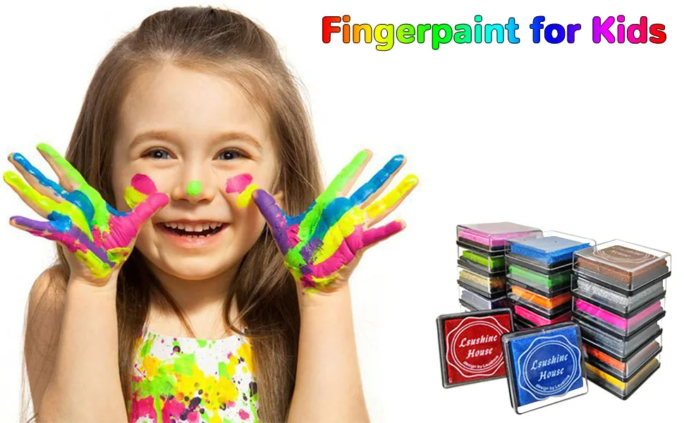 Lsushine Craft Ink Pad Stamps Partner Diy Color,20 Colors Rainbow Finger Ink pad for kids (pack of 20) - product information 2