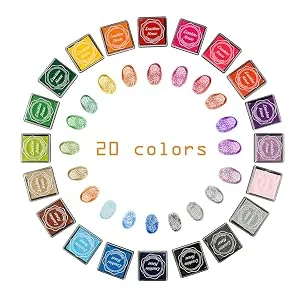 Lsushine Craft Ink Pad Stamps Partner Diy Color,20 Colors Rainbow Finger Ink pad for kids (pack of 20) - product information 3