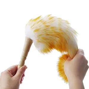 J&A Jason Aerobic J&A Lambswool Dusters with Solid Wooden Handle, Flexible Head, Anti-Static, Comfortable Grips 18.9 inchs Long Feather Duster for Office, Home and Car etc. - product information 2