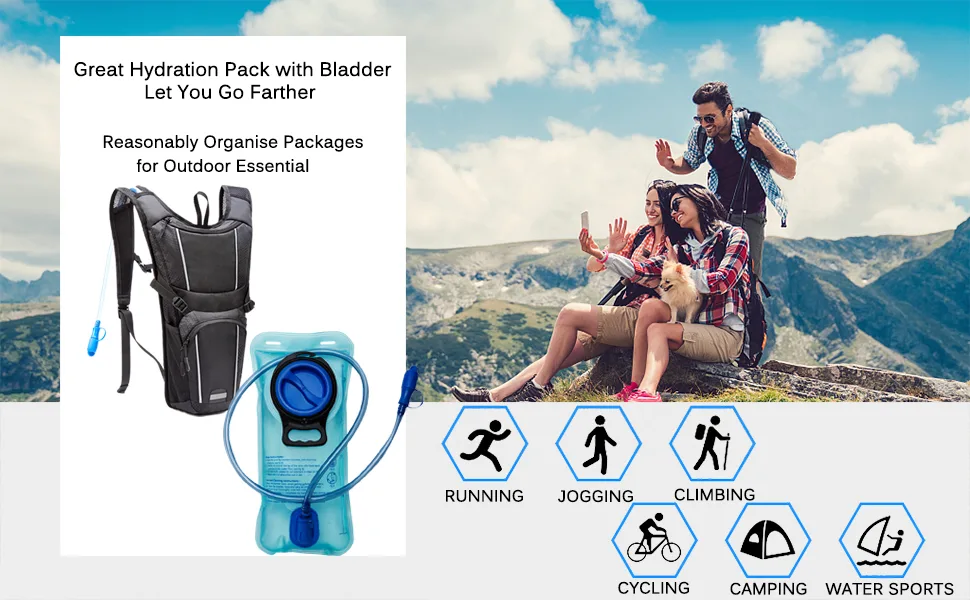 Hydration Bladder, 2 Liter Leak Proof Water Bladder, Water Reservoir for Hydration Pack - hydration bladder for hiking