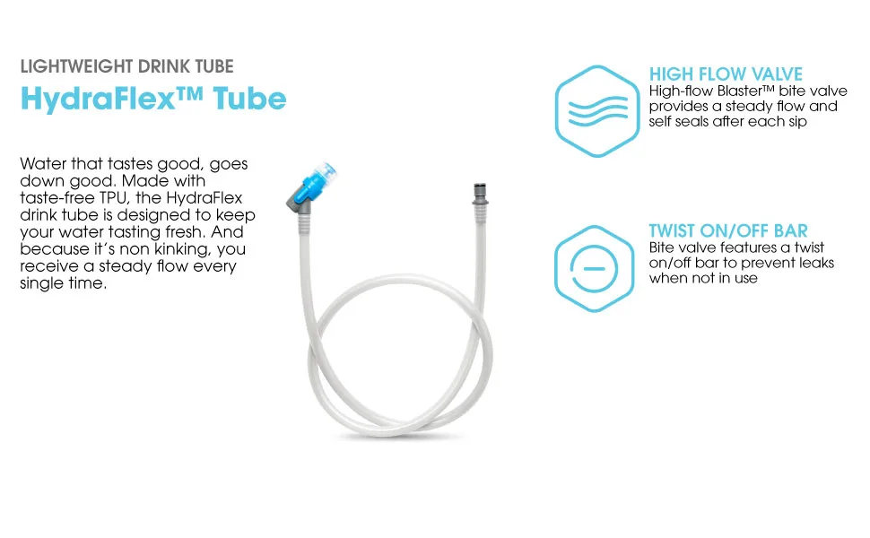 HydraFlex Tube - Replacement Hydration Reservoir Non-Kinking Drink Tube - 36 Durable Clear TPU - HydraFlex