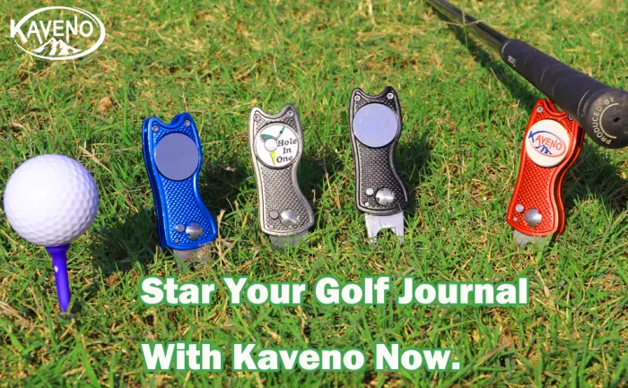kaveno Golf Divot Repair Tool, Foldable Pop-up Button Stainless Steel Switchblade & Detachable Golf Ball Marker Red Fish 2 SETS - B07RQDWHPL
