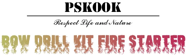 PSKOOK Bow Drill Kit Fire Starter, Primitive Wood, Survival Practice Friction Fire Tool for Scout Outdoor Activity Teaching, Outward Bound Training, Wildness Survival Beginner *Single-Player Edition - pskook