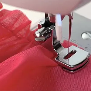 SINGER | Gathering Presser Foot for Low-Shank Sewing Machines, Simutaneously Trims & Hems Edges, Zig-Zag and Over-Edge Stitches - Sewing Made Easy - product information 2