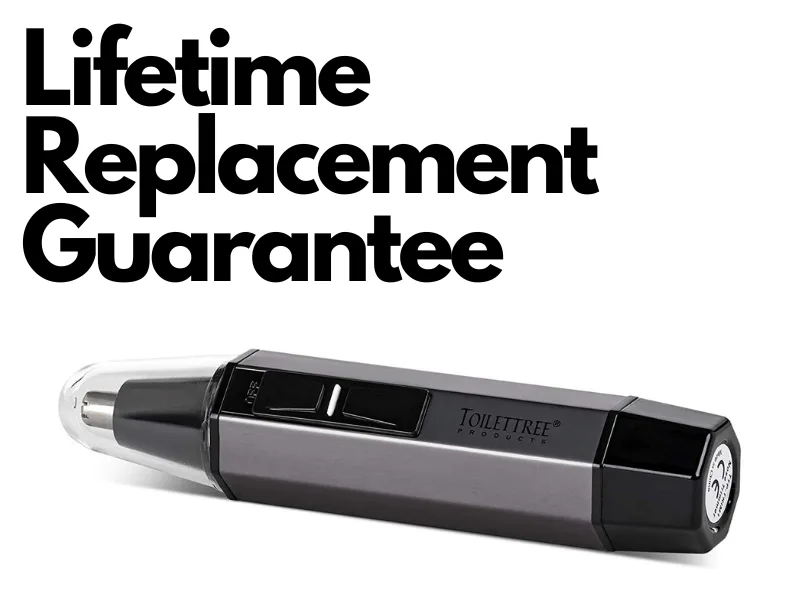 ToiletTree Products Water Resistant Stainless Steel Nose and Ear Hair Trimmer with LED Light - lifetime replacement