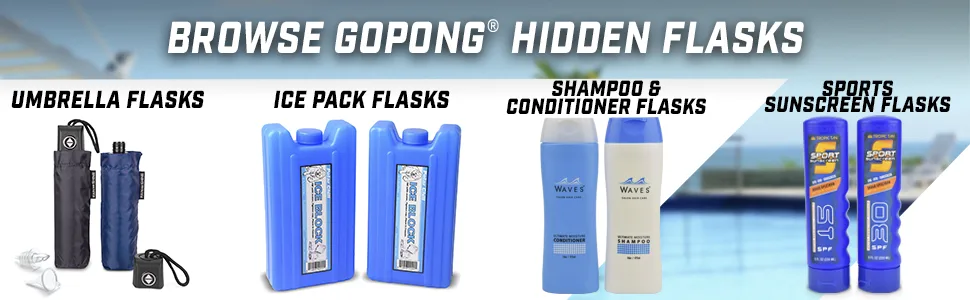GoPong Sport Bottle Sunscreen Flask 2 Pack, Includes Funnel and Liquor Bottle Pour Spout Multicolor - gopong hidden alcohol flask booze bottle coachella beach sneak white elephant gag gift novelty flask