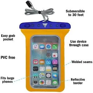 Seattle Sports E-Merse Original Waterproof Case Original Blue - E-Merse DeepXL PodPocket Waterproof Submersible Phone Case.