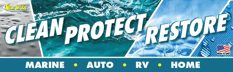 STAR BRITE Clear Plastic Restorer & Clear Plastic Polish - A Two-Step System To Renew, Restore & Maintain Old, Hazy, Yellow, Scratched Plastic, Strataglass, Isinglass, Polycarbonate & Acrylic Surfaces Step 1 Clear Plastic Restorer - Star brite,Clean,Protect,Restore,Marine,Auto,RV,Home,Made in the USA