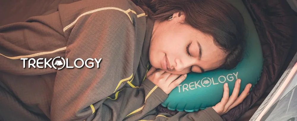 TREKOLOGY Aluft 1.0 Comfy Inflatable Camping & Backpacking Pillow - Perfect for Sleeping, Air Travel, Beach Green. - Alfut1.0 D-1