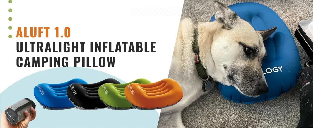 TREKOLOGY Aluft 1.0 Comfy Inflatable Camping & Backpacking Pillow - Perfect for Sleeping, Air Travel, Beach Green. - Alfut1 D-2