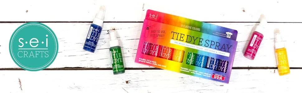 S.E.I. Classic Tie-Dye Kit, Fabric Spray Dye, 8 Colors Mixed Colors - Classic 8