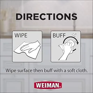 Weiman Stainless Steel Wipes and Granite Wipes (30 Count Each) - Keep Appliances Shining Bright and Protect Countertops with the pH Neutral Formula - Wipe and Buff