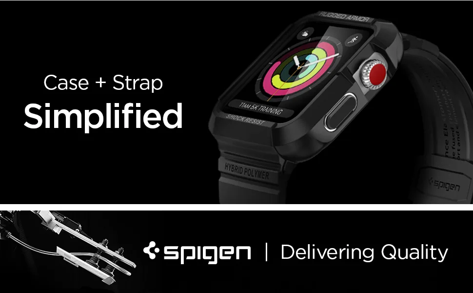 Spigen Rugged Armor Pro Designed for Apple Watch Band with Case for 38mm Series 3/2/1/Original (2015) - Black - product information 8