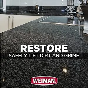 Weiman Granite Cleaner Wipes - 30 Count and Microfiber Cloth - Enhances Natural Color in Granite Quartz Marble Soap Stone Counter Top Floor - Packaging May Vary - Restore