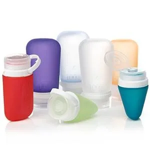 Humangear GoToob TSA Approved Small Refillable Silicone Travel Bottles, large, 3-pack, clear/green/blue - product information 2