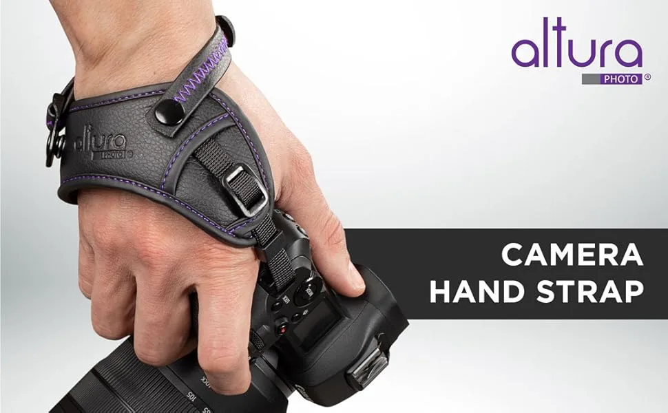 Altura Photo Camera Hand Strap - Rapid Fire Secure Camera Grip, Padded Camera Wrist Strap for DSLR and Mirrorless Cameras - Camera Straps for Photographers Compatible W/Camera Neck Strap - Altura Photo Hand Strap