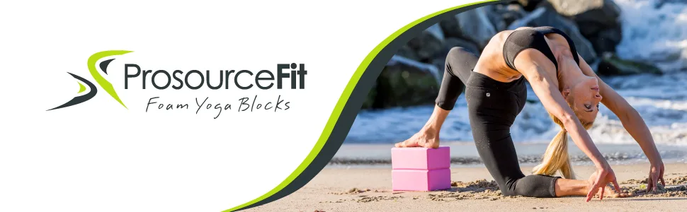ProsourceFit Foam Yoga Blocks Set of 2, High Density EVA Yoga Bricks, Sturdy Yoga Prop Large Size 4x 6 x 9 Blue - ProSource Fit Foam Yoga Blocks