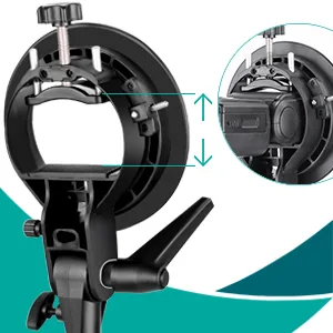 Neewer S-Type Bracket Holder with Bowens Mount for Speedlite Flash Snoot Softbox Beauty dish Reflector Umbrella - product information 3