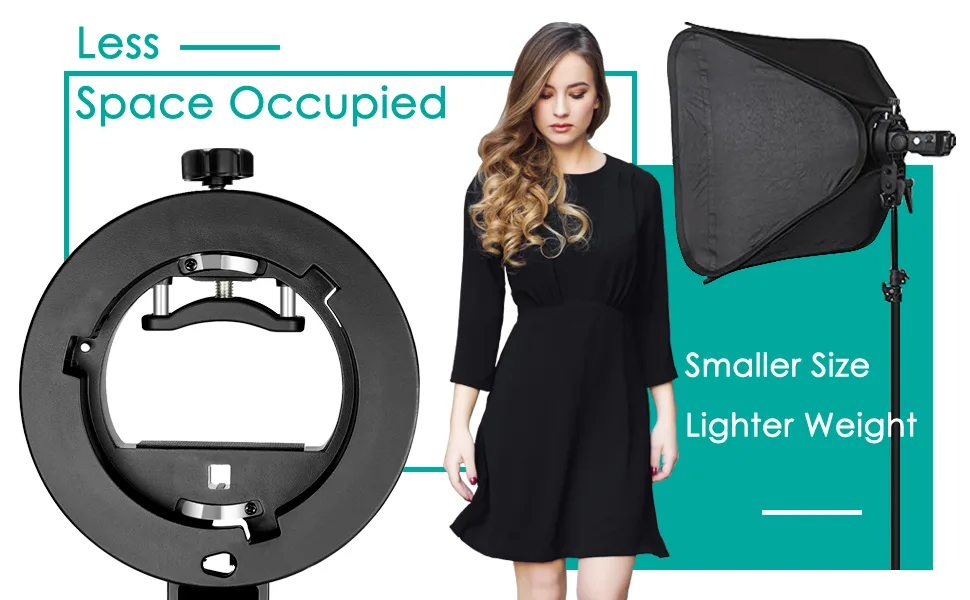 Neewer S-Type Bracket Holder with Bowens Mount for Speedlite Flash Snoot Softbox Beauty dish Reflector Umbrella - product information 6