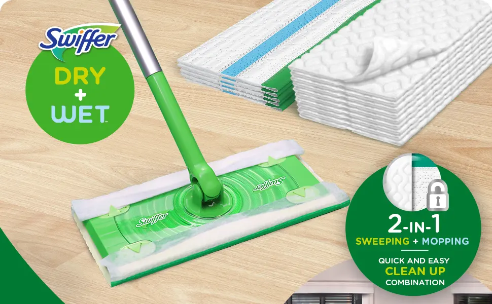Swiffer Sweeper Wet Mopping Cloth Multi Surface Refills, Febreze Lavender Scent, 36 count 36 Count (Pack of 1) - 2 in 1 Sweeping + Moppign