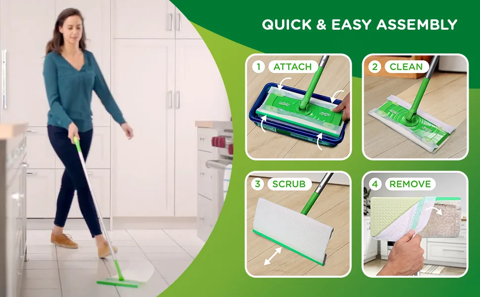 Swiffer Sweeper Wet Mopping Cloth Multi Surface Refills, Febreze Lavender Scent, 36 count 36 Count (Pack of 1) - Quick & Easy Assembly