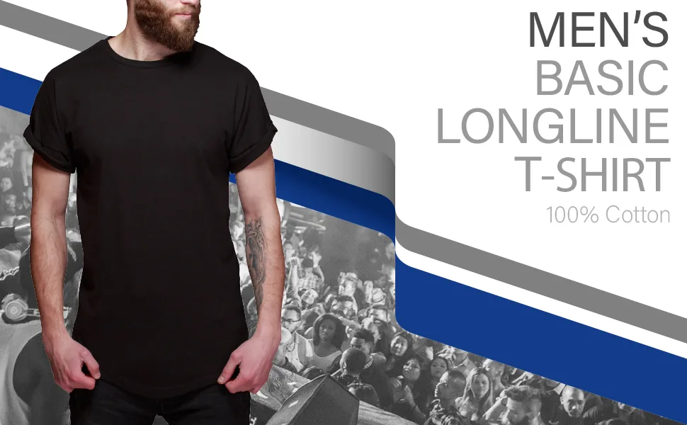 Hat and Beyond Mens Hipster Curve Hem Droptail Tee Premium Longline T Shirts 1hc01_white Large - product information 3