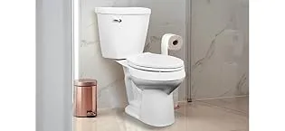 Centoco 200-407 Closed Front with Cover Heavy Duty Top Mount Plastic Hinge, Round, Black Round 407-Black - toilet lifestyle