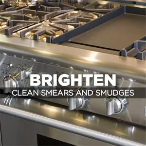 Weiman Stainless Steel Cleaner & Cooktop Heavy Duty Polish - Powerful Appliance Kitchen Cleaning Kit - Brighten