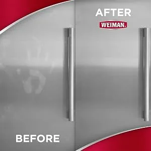 Weiman Heavy Duty Cooktop Polish & Stainless Steel Wipes - Powerful Appliance Kitchen Cleaning Kit - Packaging May Vary - before and after