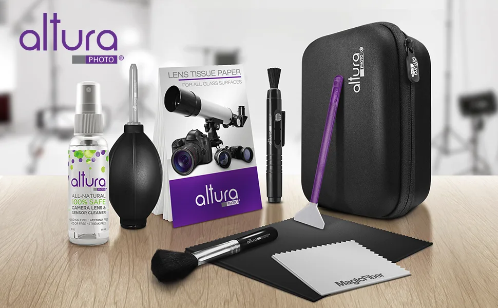 Altura Photo Professional Full Frame Sensor Cleaning Kit - Camera Cleaning Kit for FF DSLR & Mirrorless Cameras - w/Sensor Cleaning Swabs & Case, Works as Camera Lens Cleaning Kit, Sensor Cleaner - ckff