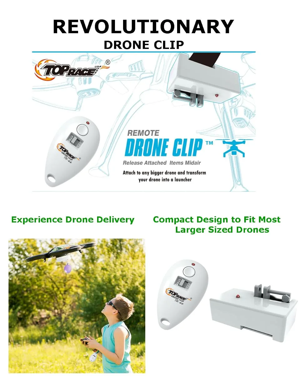 Top Race Drone Clip Remote Control Object Launcher - Release and Drop Drones Delivery (180 Feet) - Drone Drop Release 180 ft - product information 2
